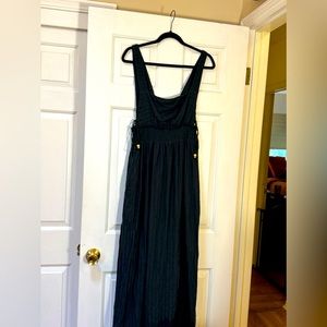 Free People black cotton sundress maxi with side laces
